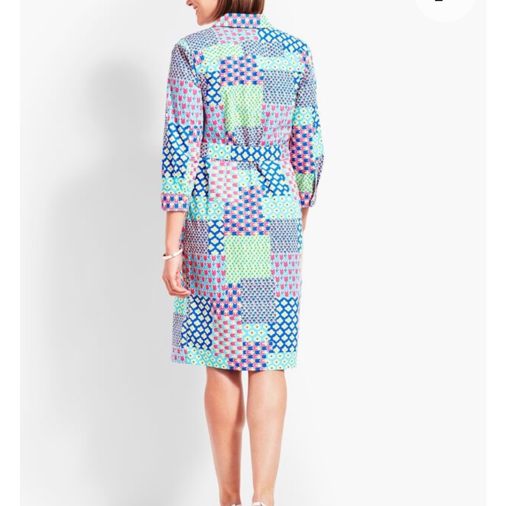 Talbots ISLAND MULTICOLOR PATCHWORK BELTED SHIRTD… - image 3